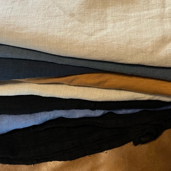 FLAX Linen Layering Top Stormy Blue 100% Linen Blazer Lagenlook Oversized L NEW - Picture 10 of 10